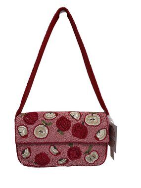 Beaded Sequin Bag Red Apple New Release Made in India NWT